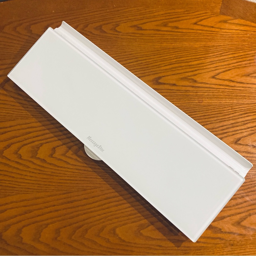 MessageStor Write and Store Glass Desktop Whiteboard and Organizer 18" x 6.5" - Picture 2 of 7